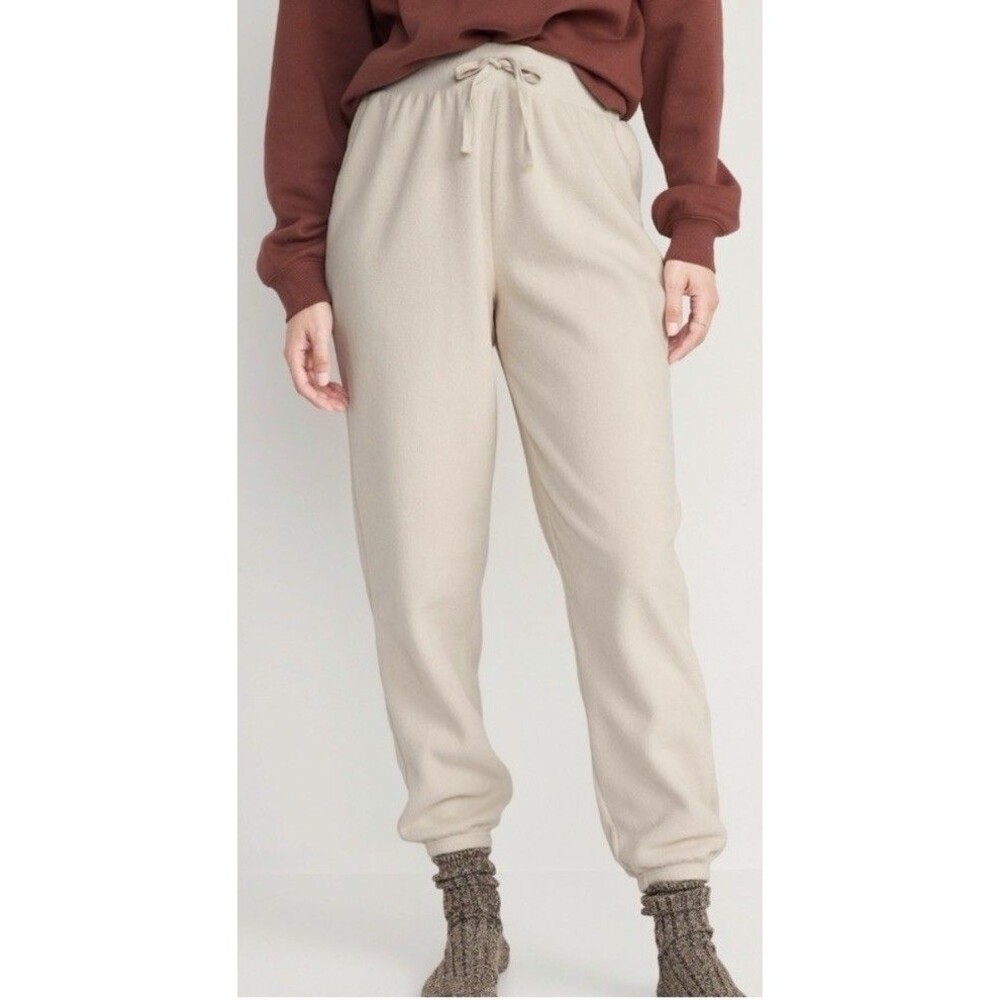 Old Navy Jogger Sweatpants High Waisted Microfleece Lounge Size XXL Wish Bone 2X